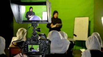 a begum tv presenter delivers educational content to an audience that is primarily women and girls photo courtesy of bow