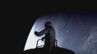 jared isaacman 41 exits the spacex capsule on a tether into the vacuum of space hundreds of miles from earth during the world s first private spacewalk on sept ember 12 2024 in a still image from video photo reuters