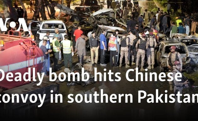 Suicide bombing kills two Chinese workers in southern Pakistan