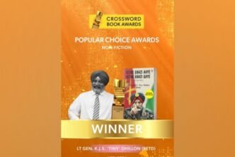 Retired Lt Gen Kanwal Jeet Singh Dhillon won Crossword Books Award for his debut book