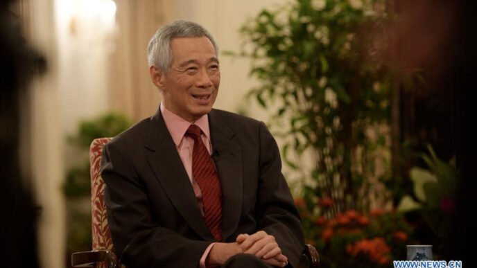 Singaporean Prime Minister Lee Hsien Loong receives an interview with Xinhua in Singapore in April 2019. Photo: Xinhua