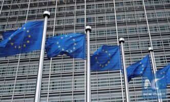 The European Union flags in front of EU headquarters in Brussels, Belgium. Photo: Xinhua