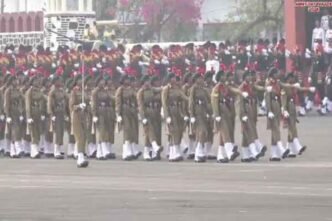 Agniveer women marching contingent participates in 77th Army Day parade