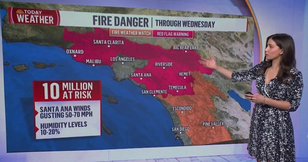 Dangerous wind gusts forecasted as LA wildfires rage on