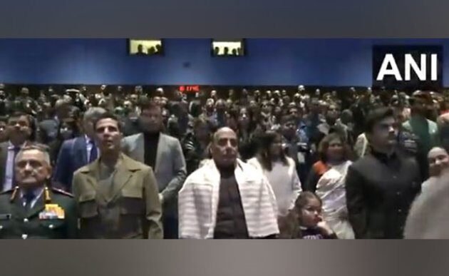 Defence Minister Rajnath Singh attends special screening of 'Sky Force' film with Akshay Kumar