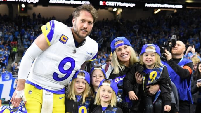 Kelly Stafford shares that her kids were hospitalized ahead of Matt Stafford’s playoff game with L.A. Rams