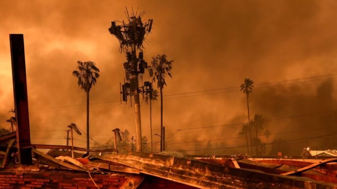 Power line had increase in current on day of Eaton Fire, California utility says