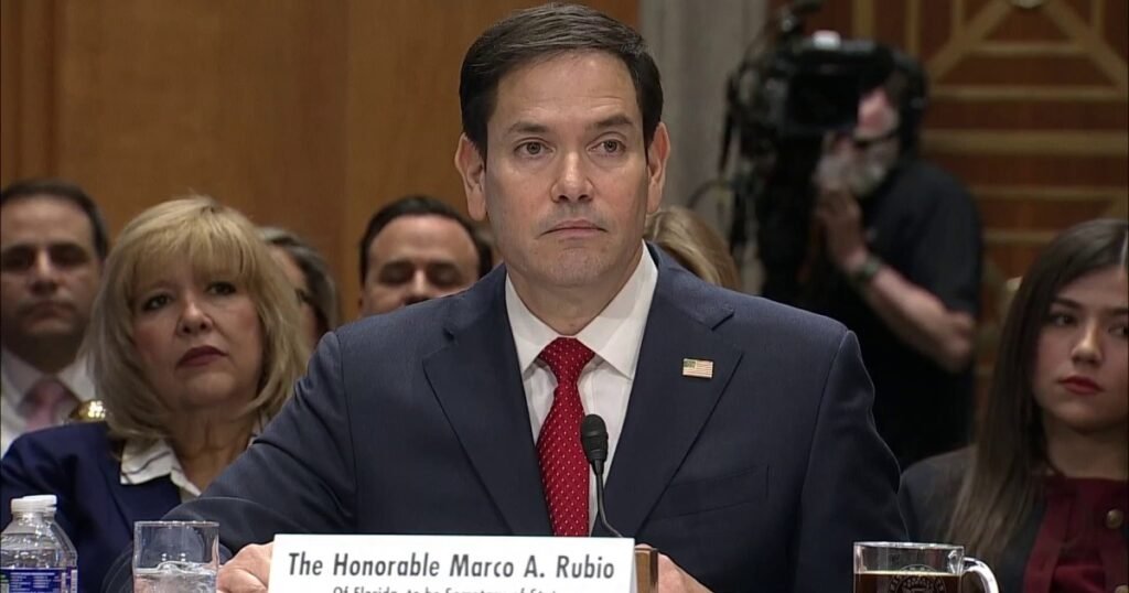 Protesters interrupt Rubio's opening statement at confirmation hearing