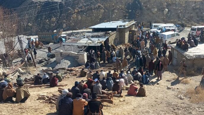 Rescuers in southwestern Pakistan recover the bodies of 11 workers who died in a coal mine blast