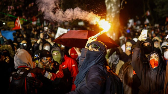 Furious protests fill the streets of Istanbul after Turkey jails the city's mayor