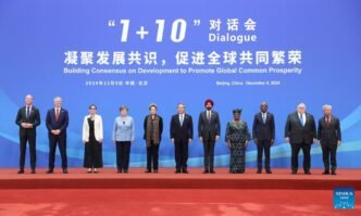 Chinese Premier Li Qiang holds the 1+10 dialogue with heads of 10 international economic organizations at the Diaoyutai State Guesthouse in Beijing, capital of China, Dec. 9, 2024. Photo: Xinhua