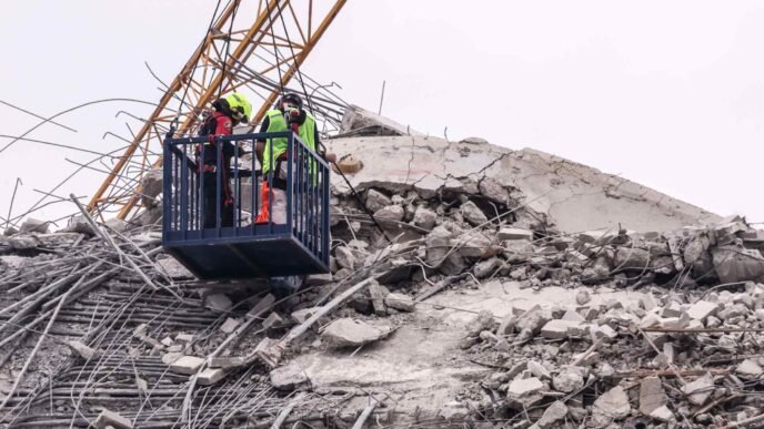 Shares of Thai firm building tower that collapsed in quake fall 27%