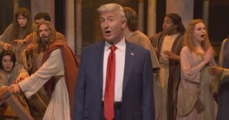 Ahead of Easter, SNL's Trump says stocks 'did a Jesus' in falling, rising and falling again