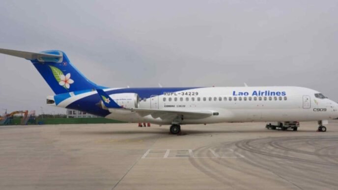 COMAC delivers China-made C909 jet to Lao Airlines