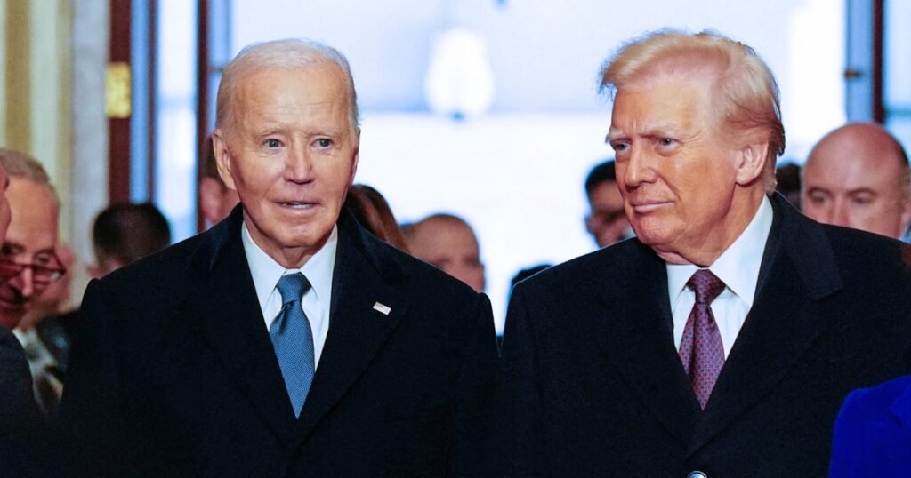 In his first 100 days, Trump still leans on an old foe: Joe Biden