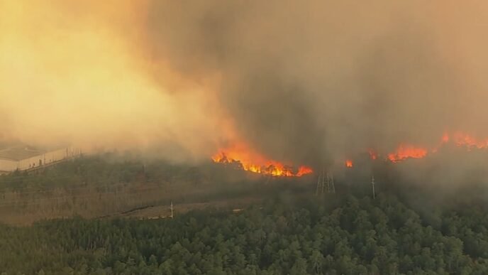 New Jersey wildfire prompts evacuations, major highway closures