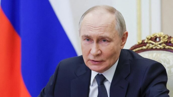 Russian President Vladimir Putin announces an Easter ceasefire in Ukraine