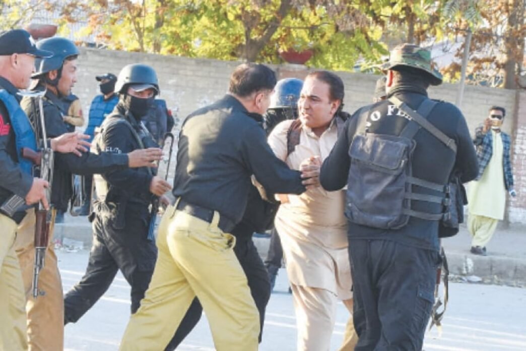 Several arrested as police and PTI workers clash near Adiala Jail