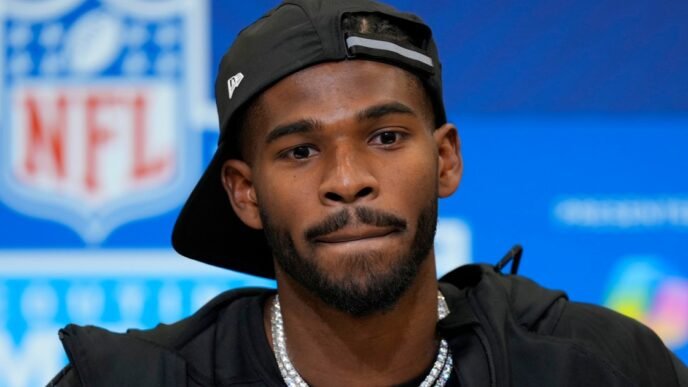 Shedeur Sanders was pranked by the son of an Atlanta Falcons coach during the draft