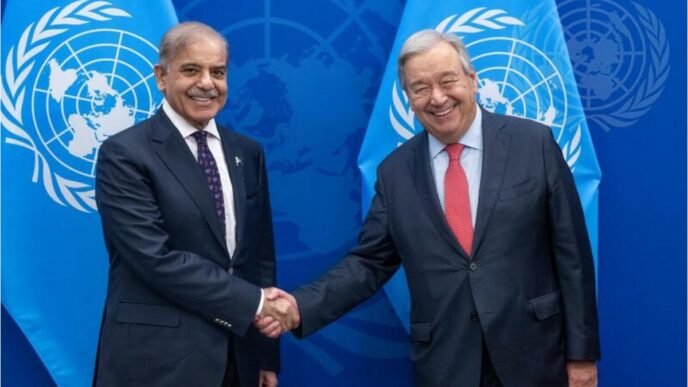 Shehbaz Sharif tells UN chief that Pakistan will defend itself aggressively against Indian provocations