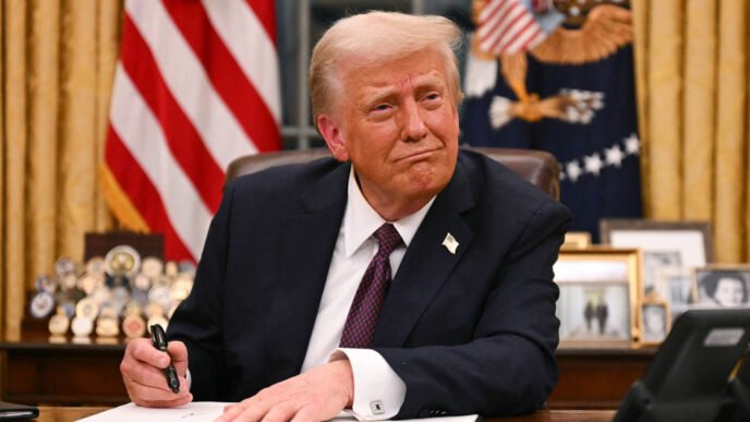 Trump signs executive orders at the White House