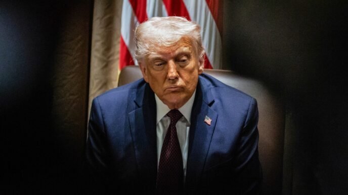 Trump's approval rating on the economy drops to lowest of his presidential career, CNBC survey finds