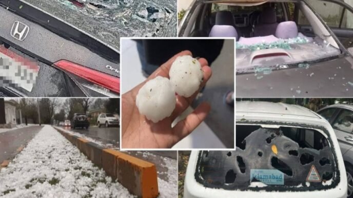 Vehicles damaged as hailstorms batter Islamabad, parts of KP