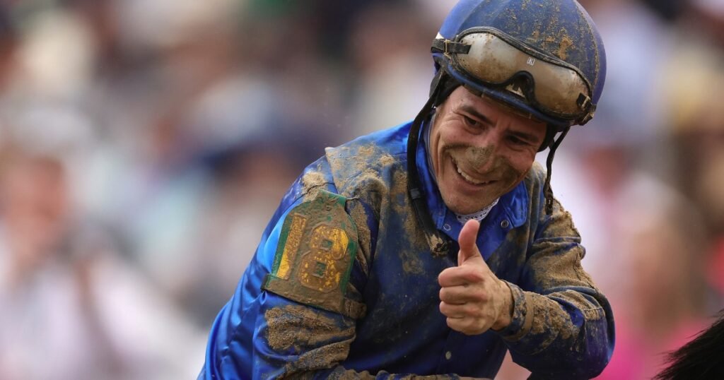 First-time Kentucky Derby winner Junior Alvarado dominates field with horse Sovereignty
