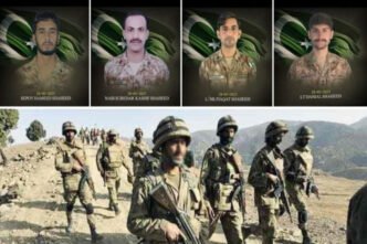 Four soldiers martyred, seven terrorists killed in KP & Balochistan IBOs