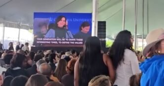 'Free Mahmoud' chant disrupts Columbia graduation speech