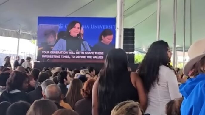 'Free Mahmoud' chant disrupts Columbia graduation speech