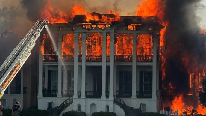 Louisiana's Nottoway Plantation burns, prompting a reckoning