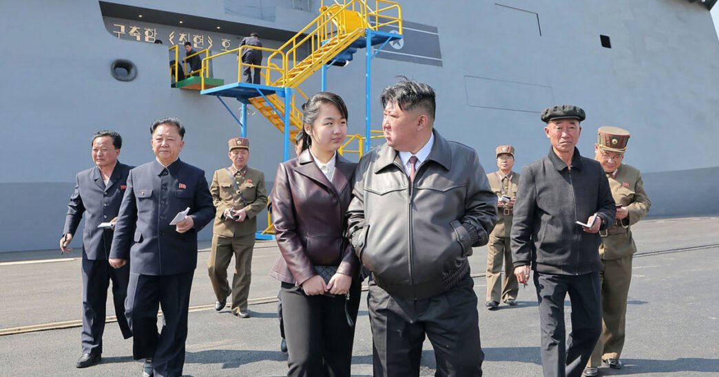 New North Korean warship is damaged at launch ceremony as leader Kim looks on