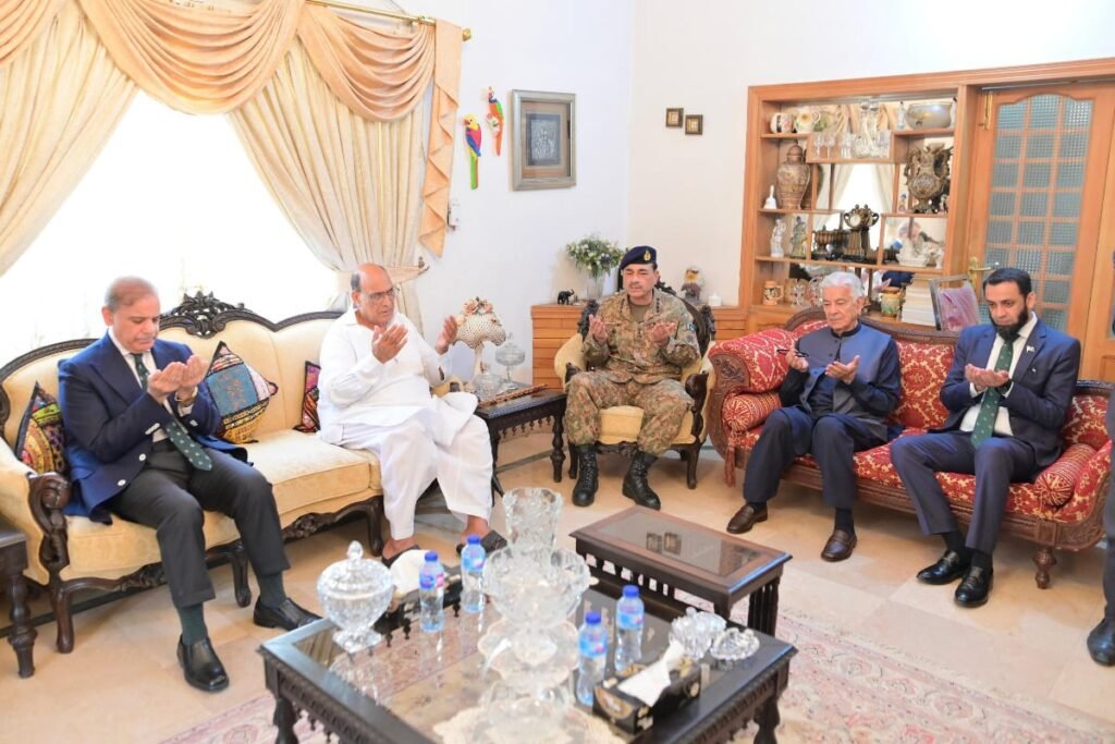 PM, COAS visit residence of Sqn Ldr Usman Yousaf Shaheed for