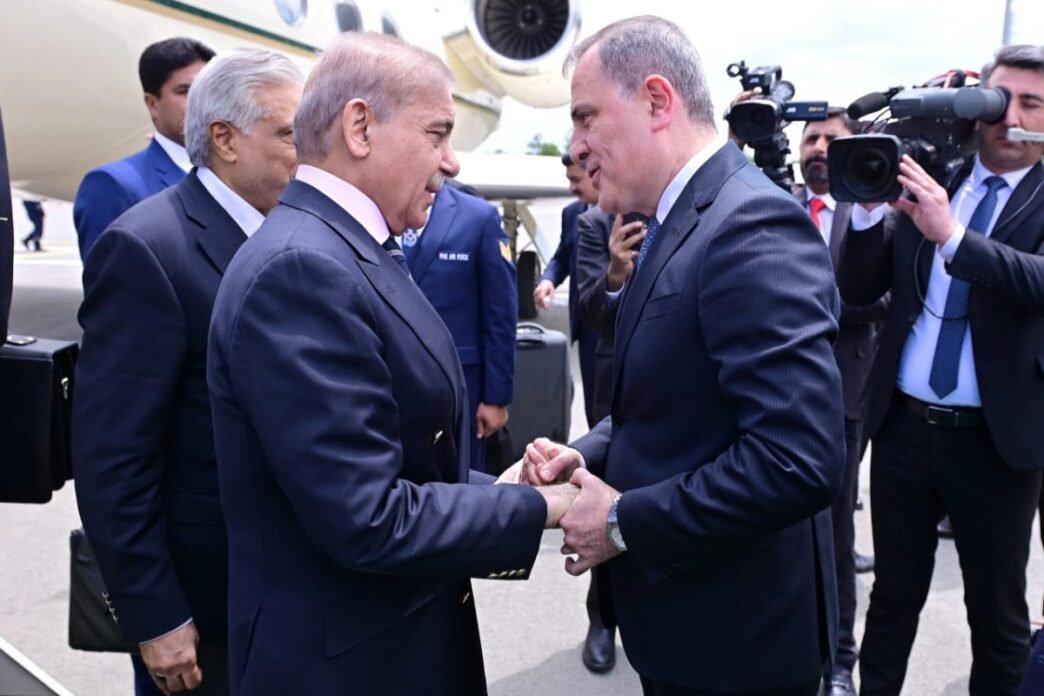 PM Shehbaz arrive in Azerbaijan to attend Trilateral Summit