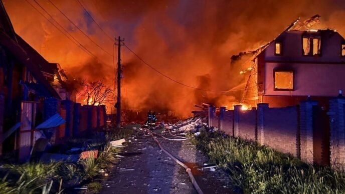 Russia hits Ukraine with massive aerial attack, killing at least 12