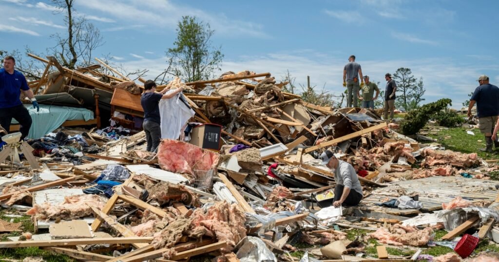 Severe storm with tornadoes hits the South while the West braces for dangerous heat