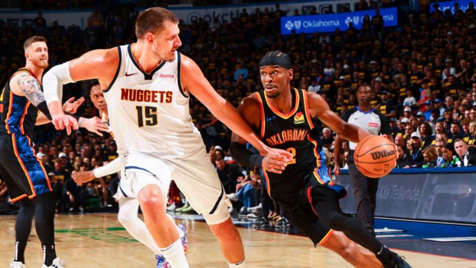 Thunder set NBA playoff record as they demolish the Nuggets to even series