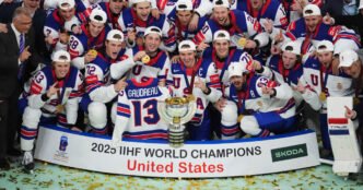 U.S. beats Switzerland 1-0 in overtime for historic hockey world championship
