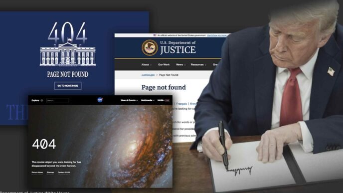 Visual investigation: 1,000 US government webpages deleted