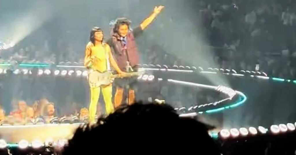 Fan jumps on stage during Katy Perry concert in Australia