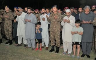 Funeral prayer of Major Syed Moiz Abbas Shah offered at Chaklala Garrison, ISPR