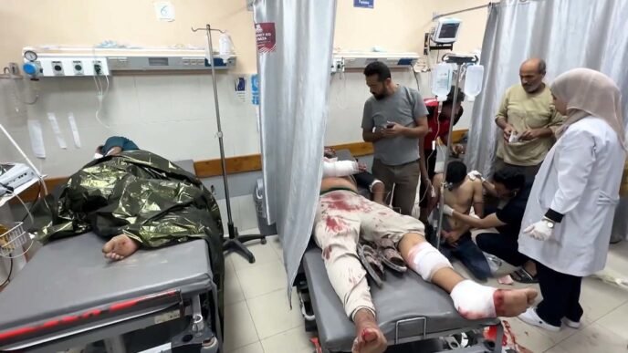 Gaza aid center shooting casualties arrive at hospital