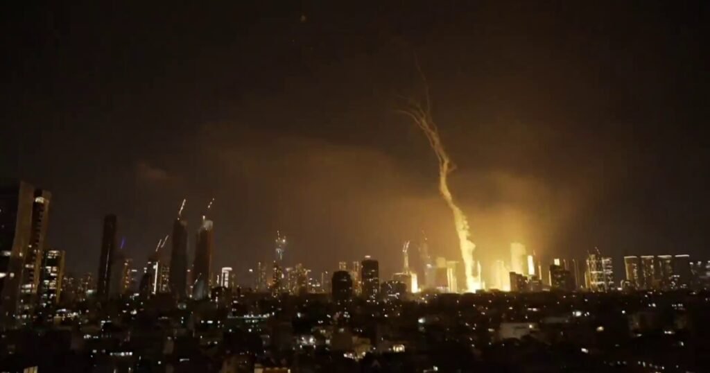 Iranian missiles are intercepted above Tel Aviv
