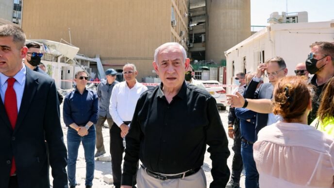 Netanyahu visits hospital damaged in Iranian strike