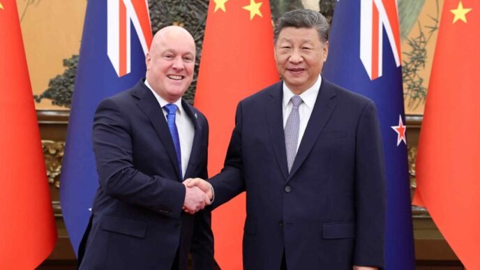New Zealand PM talks trade and security with Xi in first visit to China