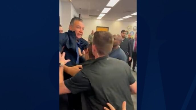 Sen. Alex Padilla forcibly removed from Noem press conference