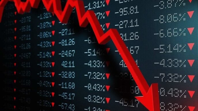 Severe decline in stock market, negative business trend today