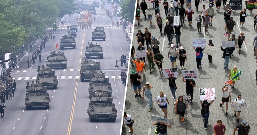 Trump Hosts Army Parade Amid Mass Protests Across the Country